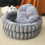 Round Plush Cat and Dog Bed