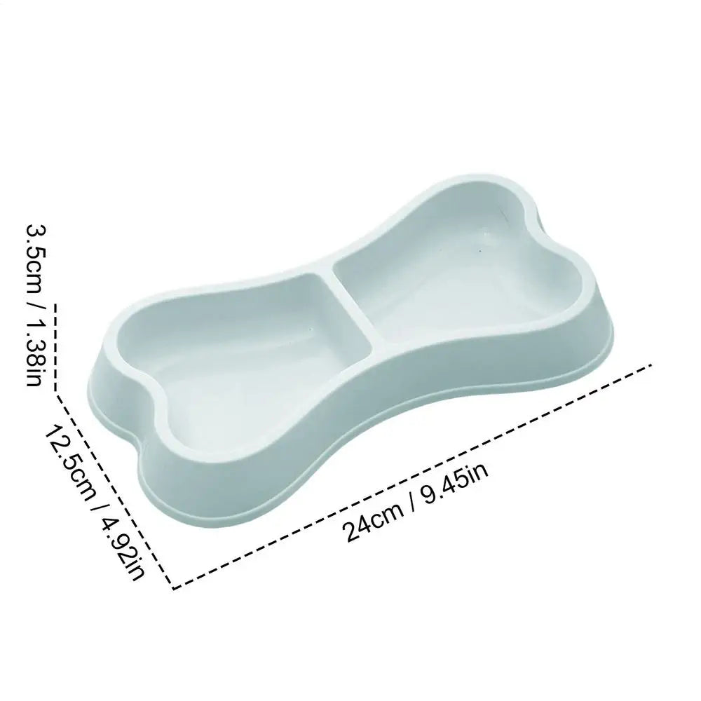 Bone-Shaped Double Pet Bowl Set