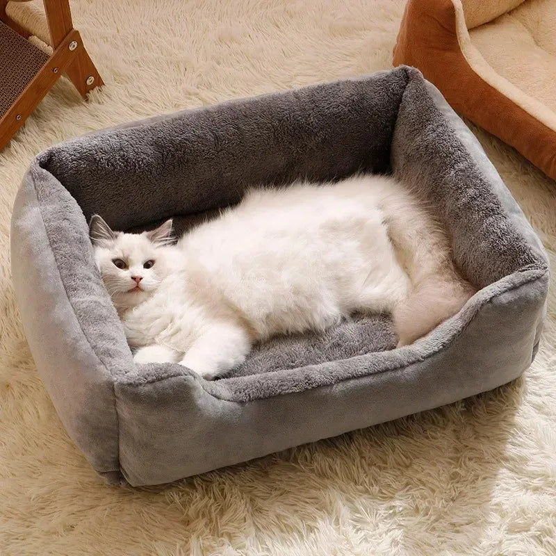 Plush Cat and Dog Cushion Bed