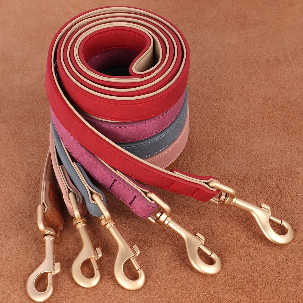 Padded PU Leather Dog Leash