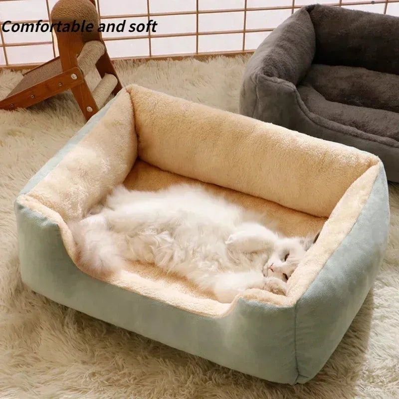 Plush Cat and Dog Cushion Bed