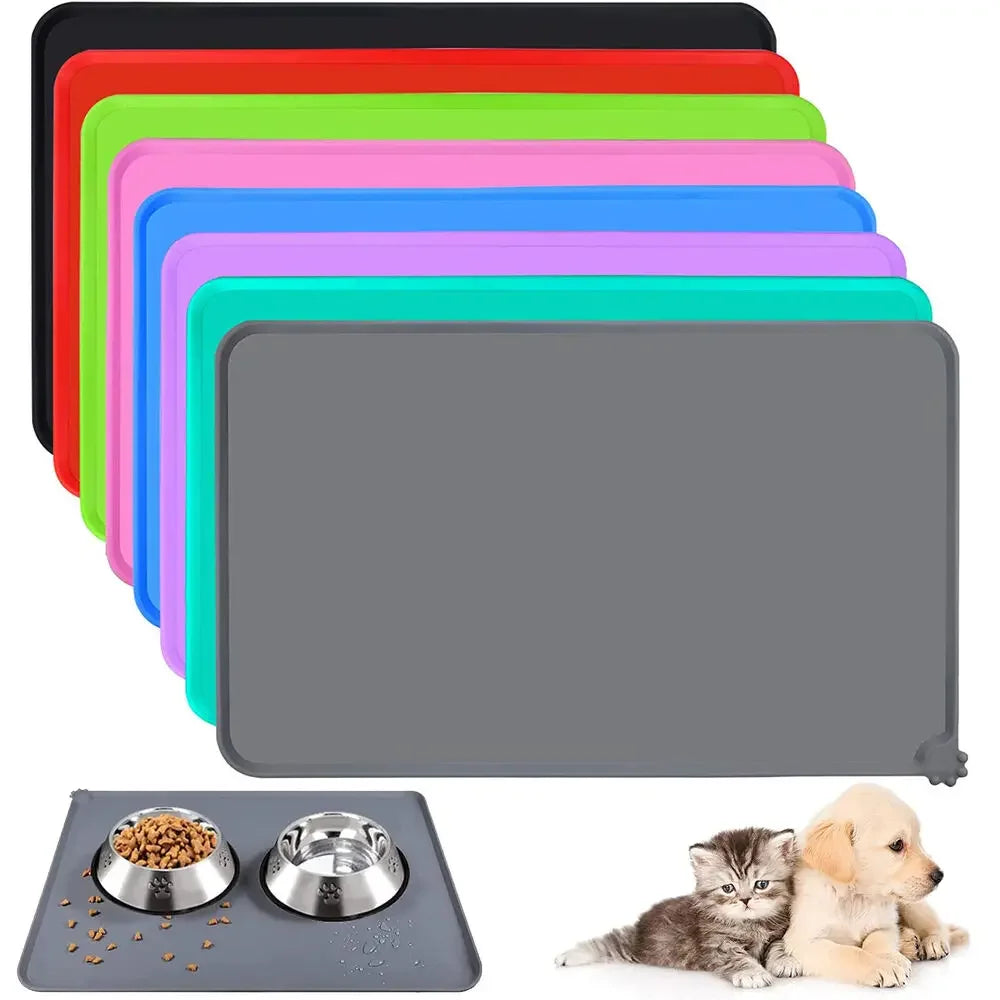 Silicone Pet Feeding Mat with Raised Edge