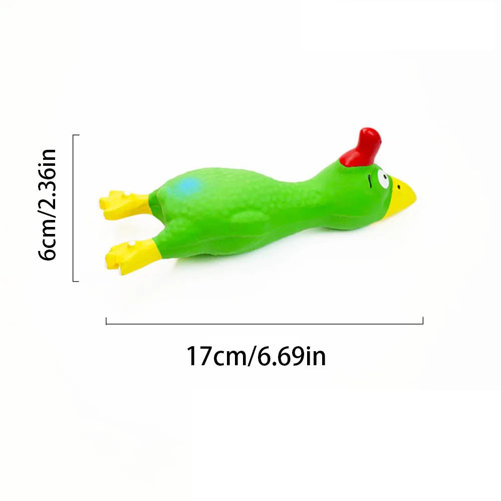 Rubber Squeaky Chicken Pet Toy