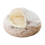 Plush Round Cat Bed with Cover