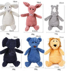 Corduroy Animal Squeaky Pet Toy
