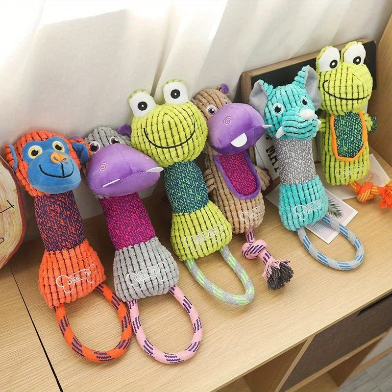 Corduroy Animal Plush Dog Toy