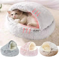 Plush Round Cat Bed with Cover