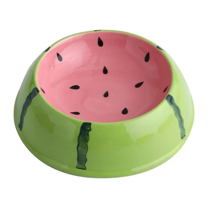 Fruit Design Ceramic Cat Bowl