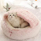 Plush Round Cat Bed with Cover