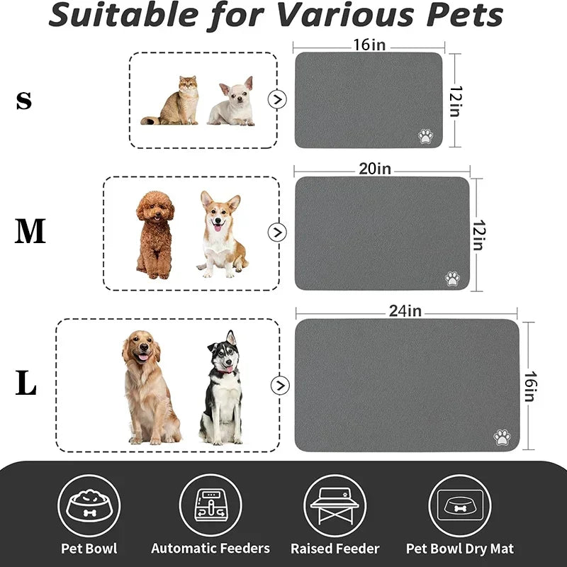 Quick-Dry Pet Feeding Mat