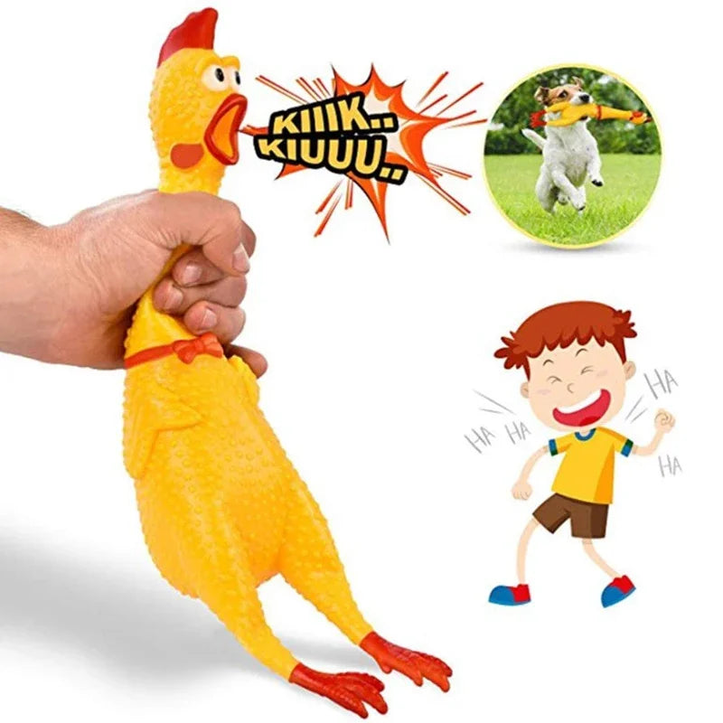 Screaming Chicken Dog Toy with Size Options
