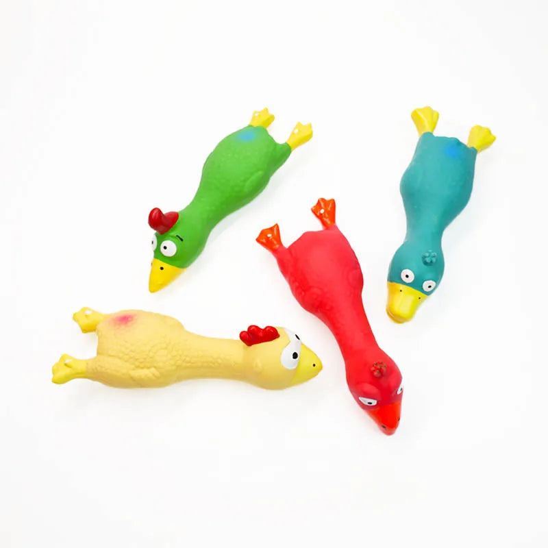 Rubber Squeaky Chicken Pet Toy