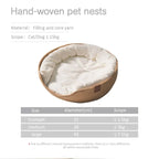 Bamboo-Style Pet Bed Basket