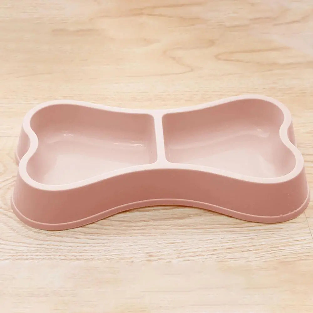 Bone-Shaped Double Pet Bowl Set