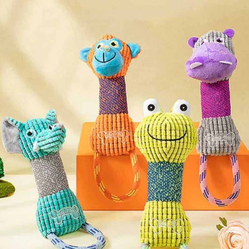 Corduroy Animal Plush Dog Toy