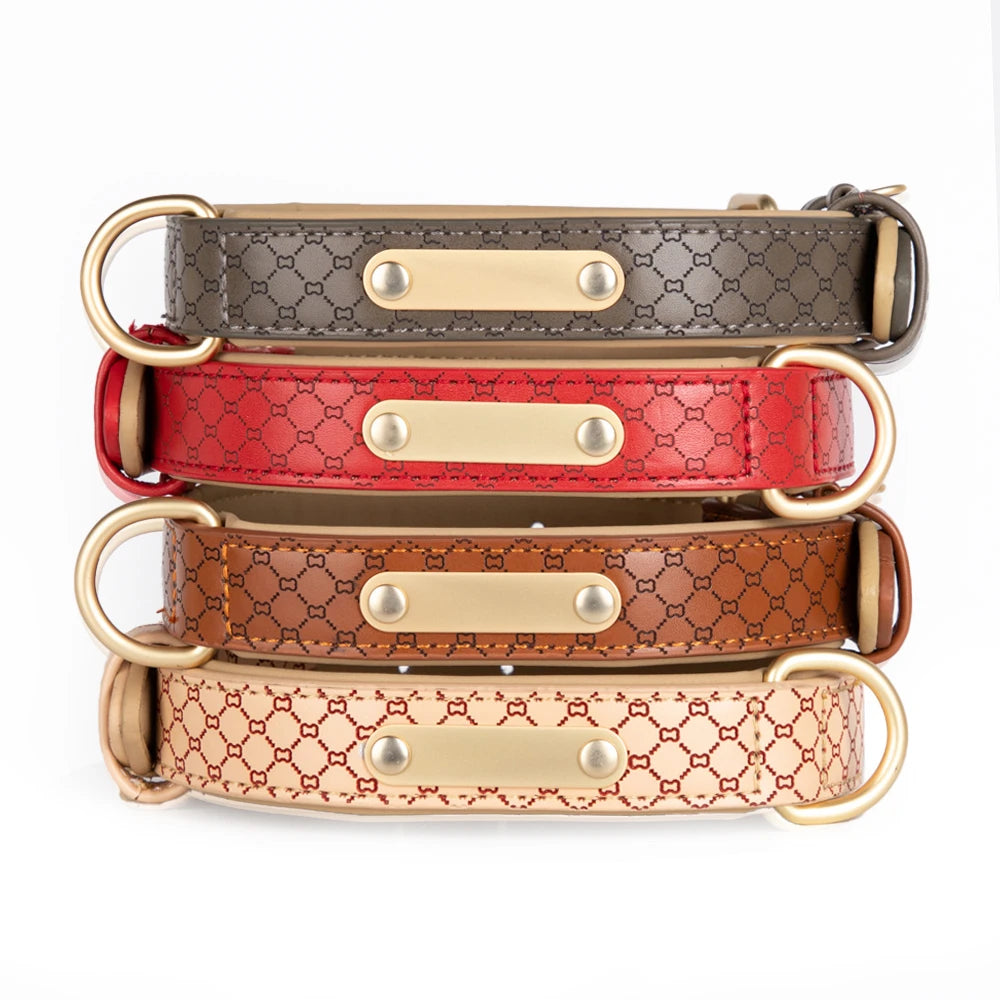 Ranger - Personalised Padded Leather ID Dog Collar