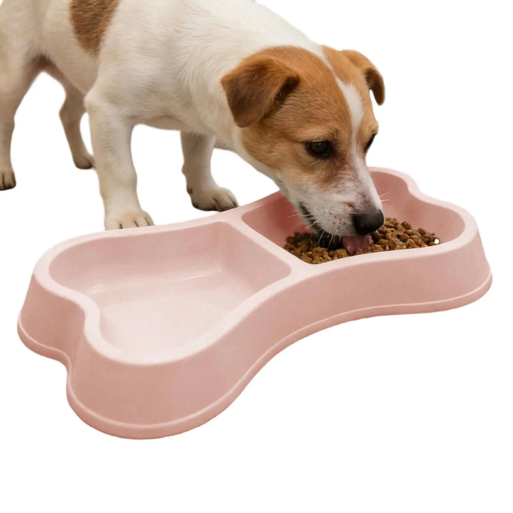 Bone-Shaped Double Pet Bowl Set
