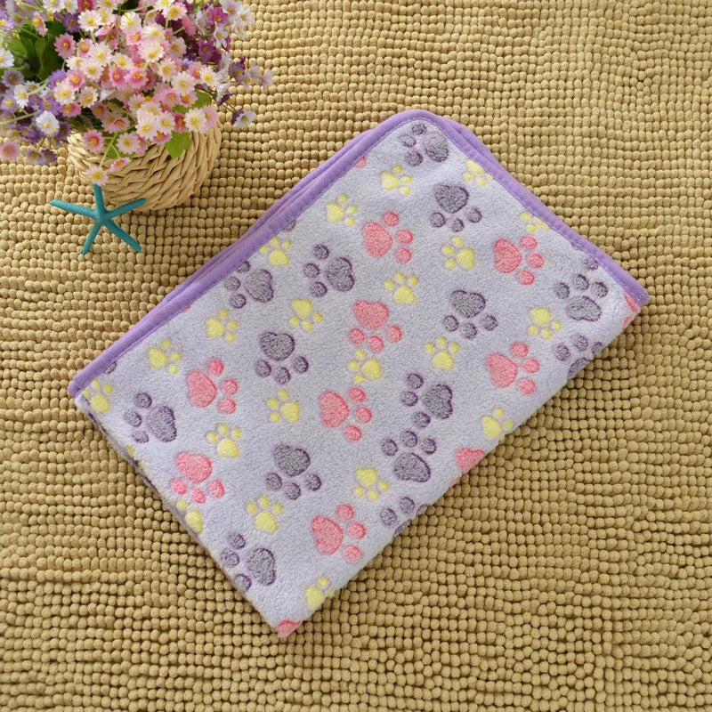 Paw Print Flannel Pet Blanket