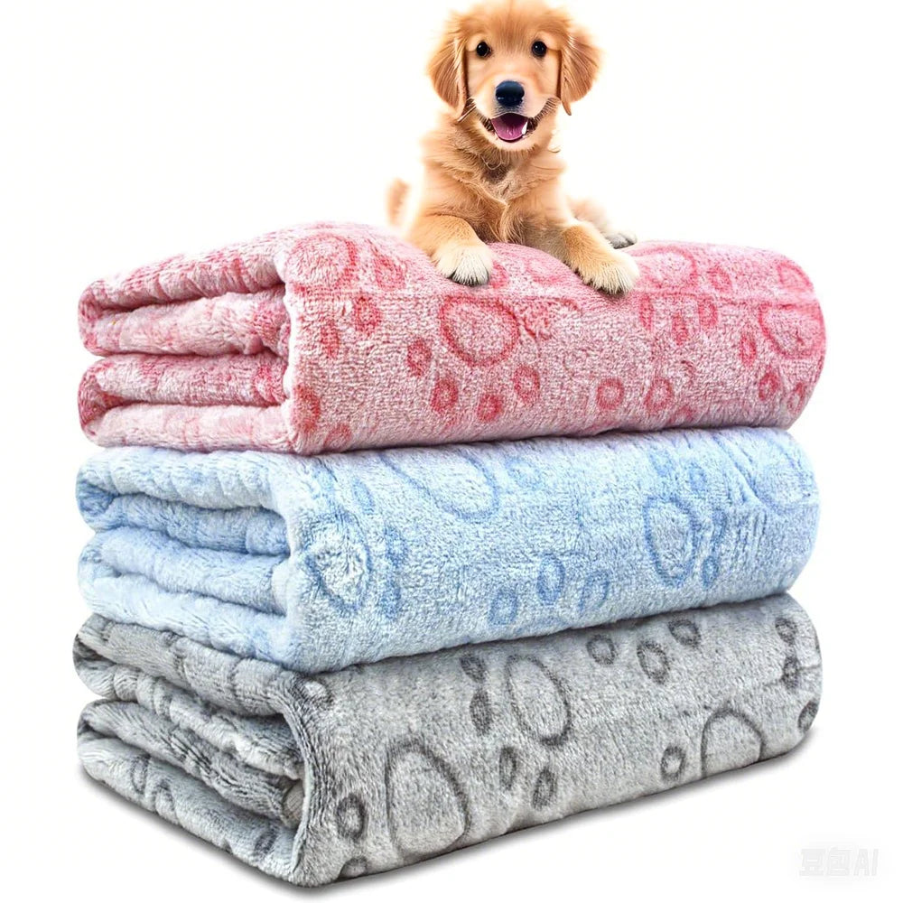 Ultra-Soft Paw Print Pet Blanket