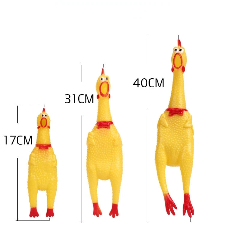Screaming Chicken Dog Toy with Size Options