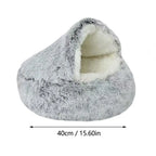 Plush Round Cat Bed with Cover