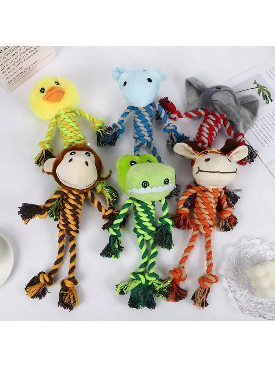 Animal Rope Plush Dog Toy