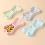 Bone-Shaped Double Pet Bowl Set