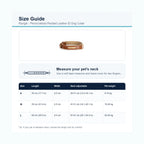 Ranger padded leather ID dog collar size guide